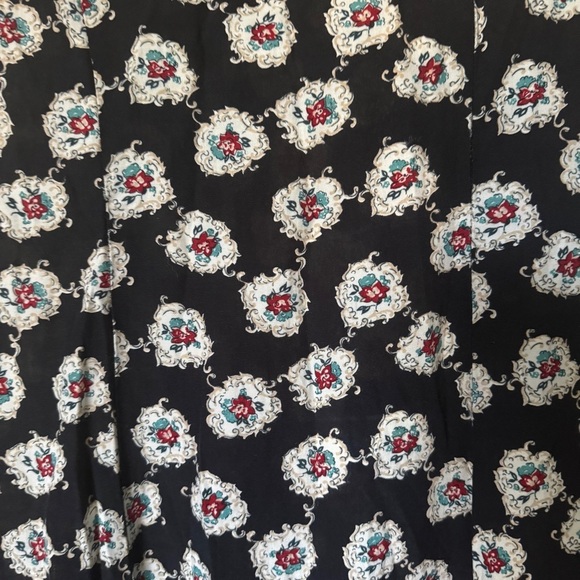 VINTAGE Floral Black Dress with adjustable waist - Picture 2 of 10